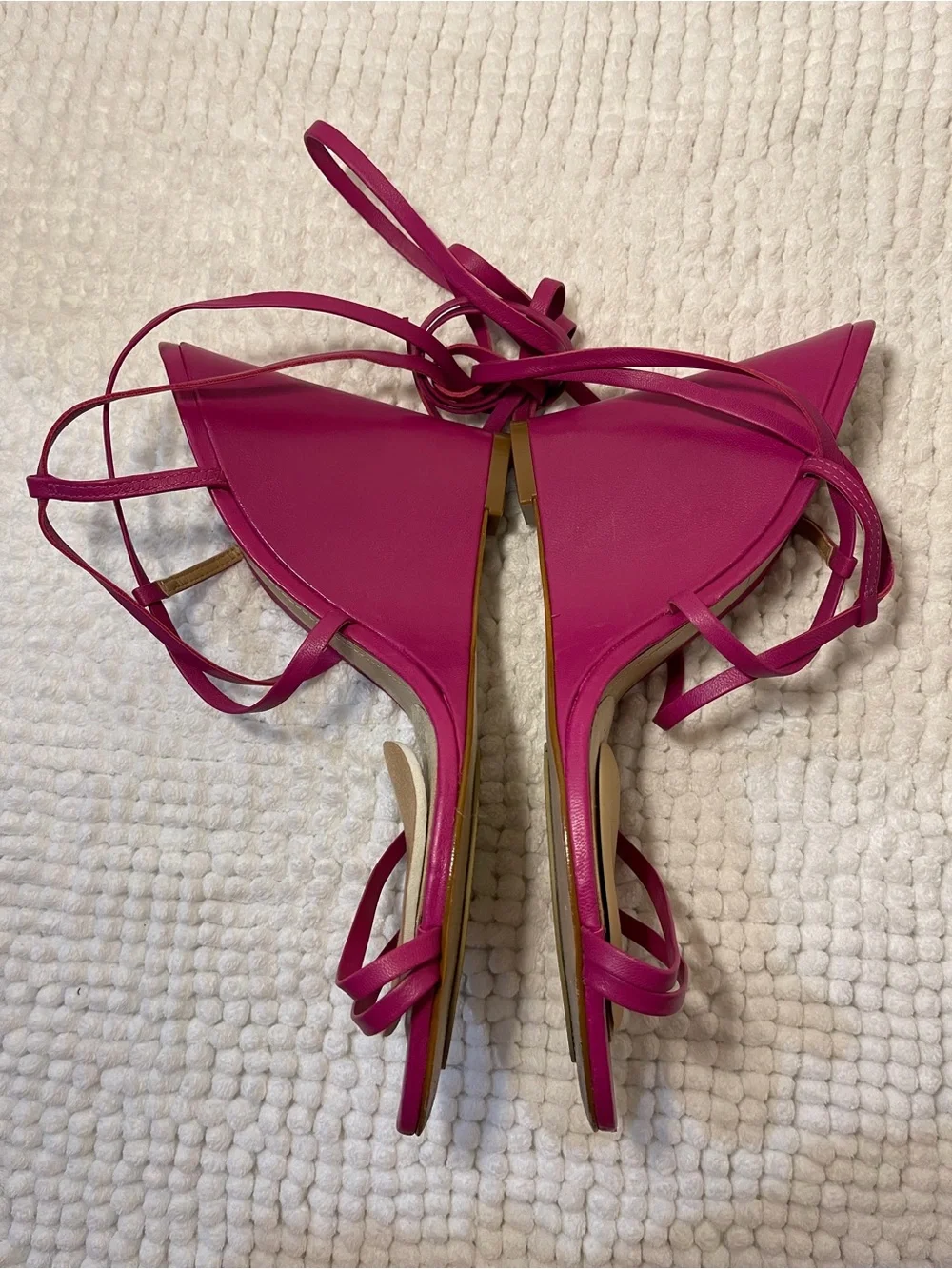 SCHUTZ Hot Pink Strappy Lace-Up Heels